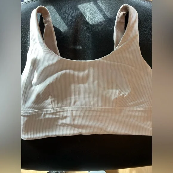 Lululemon White Ribbed Bra - Picture 2 of 4